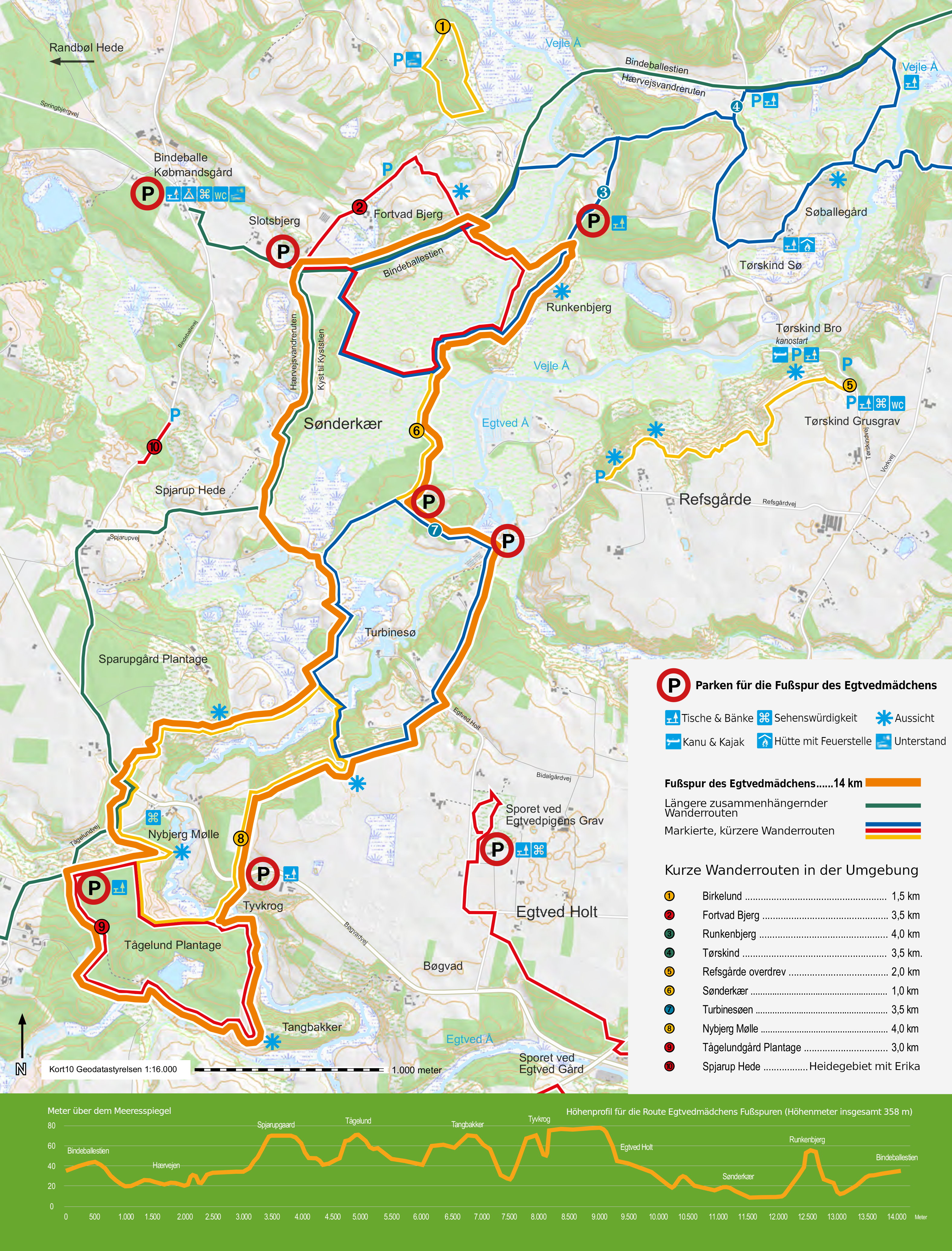 Bitte anklicken zum Vergrößern Wanderkarte Fußspuren des Egtvedmädchens