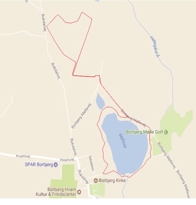Wanderkarte Borbjerg Mølle